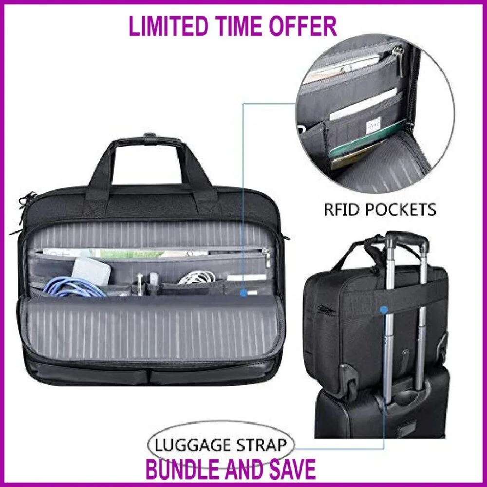 Rolling Laptop Briefcase Fits 17.3 Inch Computer Travel Business Carry On